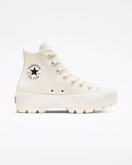 Beige / Black Converse Chuck Taylor All Star Lugged Rubber High Top Women's Platform Shoes | CB145L798