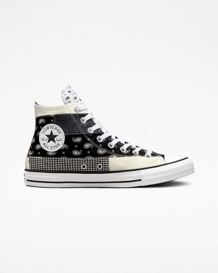 Beige / Black / White Converse Chuck Taylor All Star Hacked Patterns Men's High Top Shoes | KF413K9LI