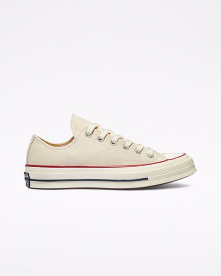 Beige / Dark Red Converse Chuck 70 Vintage Canvas Men's Low Top Shoes | AM8IL9K31