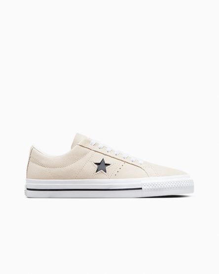 Beige / White / Black Converse CONS One Star Pro Suede Men's Skate Shoes | SW7154IK9