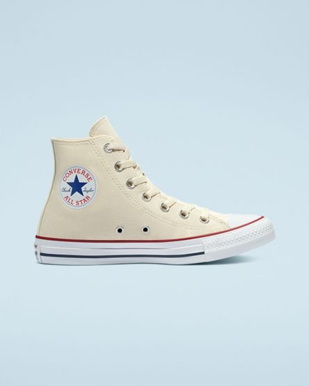 Beige White Converse Chuck Taylor All Star Classic Women's High Top Shoes | PV189LK57