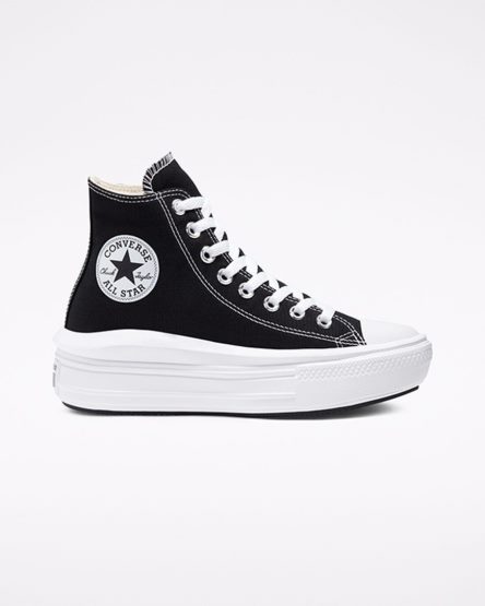 Black / Beige White Converse Chuck Taylor All Star Move High Top Women's Platform Shoes | PR739K85L