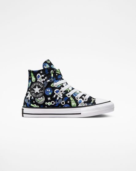 Black / Blue / Green Converse Chuck Taylor All Star Easy-On Space Cruiser Girls' High Top Shoes | AM1LK73I5