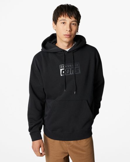 Black Converse CONS Fleece Pullover Men's Hoodie | BY753I8KL