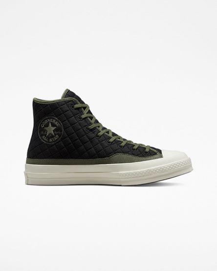 Black Converse Chuck 70 Quilted Men's High Top Shoes | AE5K7981L