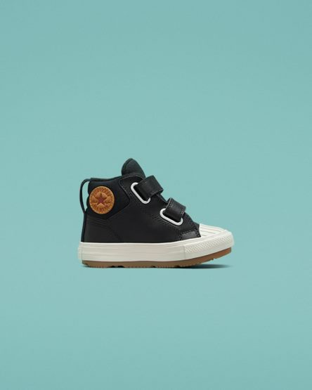 Black Converse Chuck Taylor All Star Berkshire Boot Easy-On Leather Girls' High Top Shoes | LK1738IL9