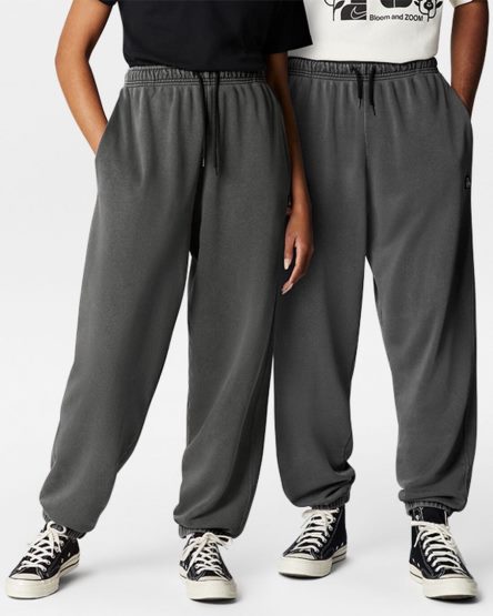 Black Converse Go-To Chuck Taylor Sneaker Patch Loose Fit Women's Sweatpants | KD41358LK