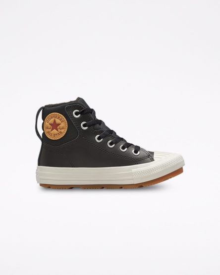 Black Converse Leather Chuck Taylor All Star Berkshire Boot Color Girls' High Top Shoes | CJL958K3I