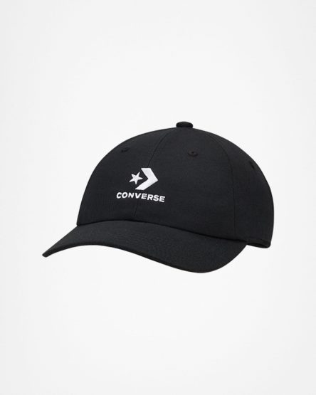 Black Converse Logo Lock-Up Baseball Men's Hats | QI4I913K8