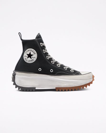 Black Converse Run Star Hike Smoked Canvas High Top Men's Platform Shoes | JV7K83I9L