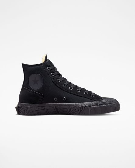 Black / Deep Grey / Black Converse Chuck Taylor Alt Star Wavy Men's High Top Shoes | BT753I9LK