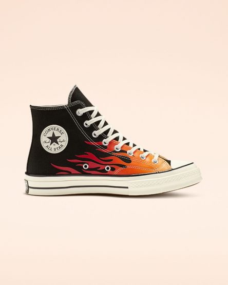 Black / Red Converse Chuck 70 Archive Print Men's High Top Shoes | AZ851KL93