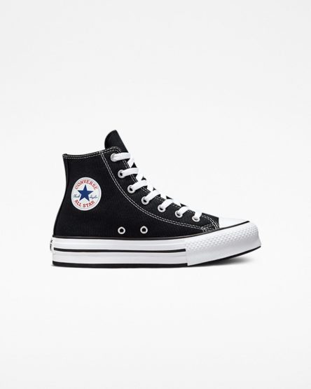 Black / White / Black Converse Chuck Taylor All Star Lift High Top Girls' Platform Shoes | TK9K4L751