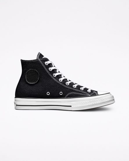 Black / White / Black Converse x Stüssy Chuck 70 Women's High Top Shoes | RY9L85341