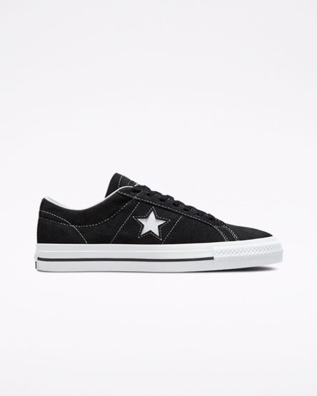 Black / White Converse CONS One Star Pro Suede Women's Skate Shoes | LV35I189K