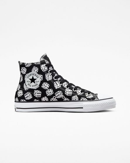 Black / White Converse Chuck Taylor All Star Pro Dice Men's Skate Shoes | DP971584K