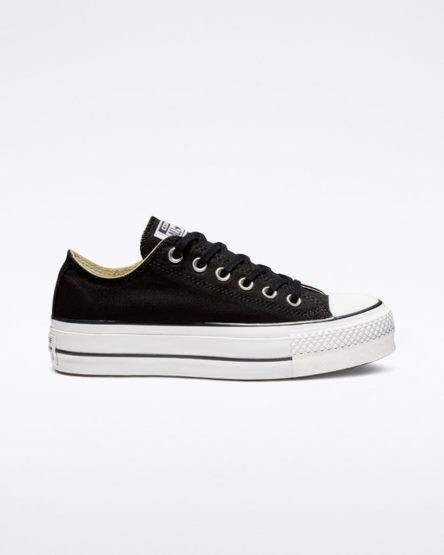 Black / White Converse Chuck Taylor All Star Lift Canvas Low Top Women's Platform Shoes | HW81KL493