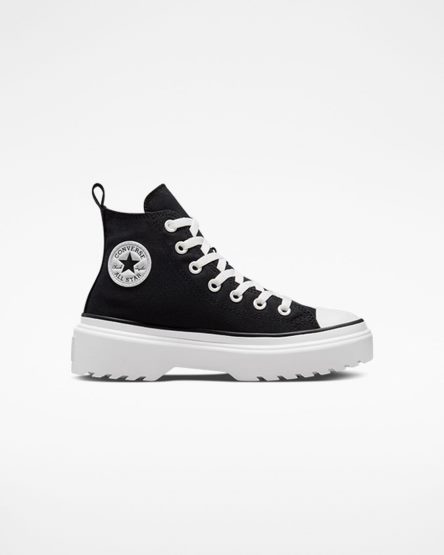 Black / White Converse Chuck Taylor All Star Lugged Lift Canvas High Top Girls' Platform Shoes | RZ7L39I15