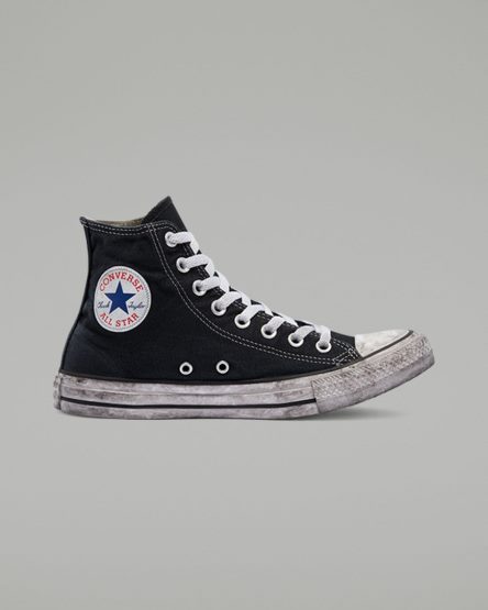 Black / White Converse Chuck Taylor All Star Canvas Smoke Women's High Top Shoes | SD4L79I5K