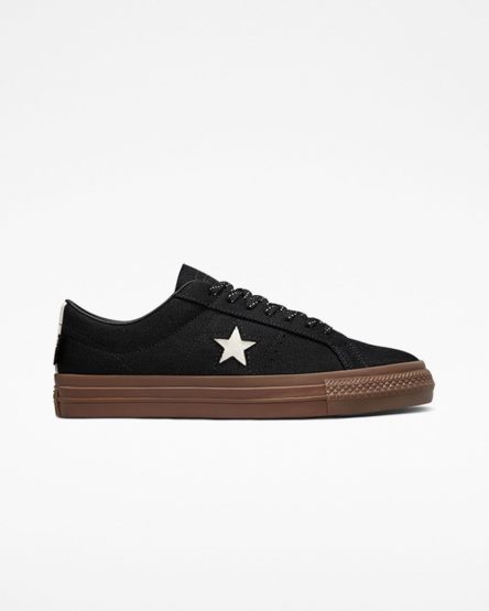 Black / White Converse One Star Pro Cordura Canvas Men's Skate Shoes | LA784LK13