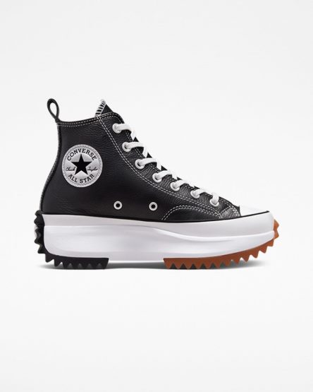 Black / White Converse Run Star Hike Foundational Leather High Top Women's Platform Shoes | EVIL31475