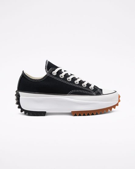 Black / White Converse Run Star Hike Low Top Men's Platform Shoes | TX5713KI4