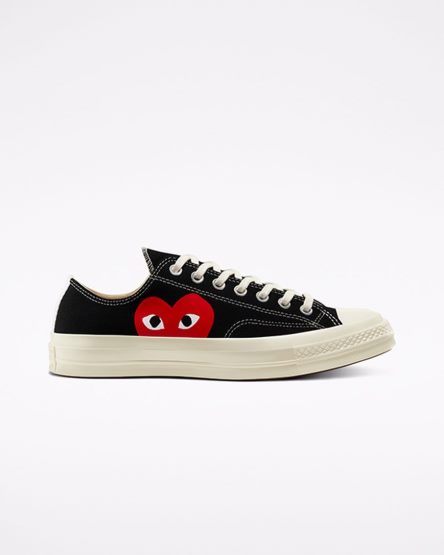 Black / White / Red Converse x Comme des Garçons PLAY Chuck 70 Women's Low Top Shoes | AC178495L