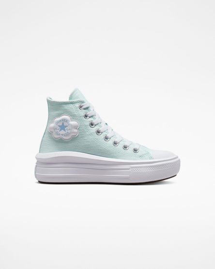 Blue Converse Chuck Taylor All Star Move Cloud Patch High Top Girls' Platform Shoes | IK5198LI7