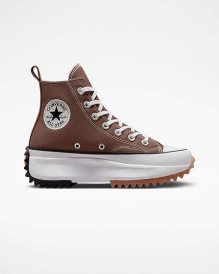 Brown / Black / White Converse Run Star Hike High Top Women's Platform Shoes | RIK1L578I