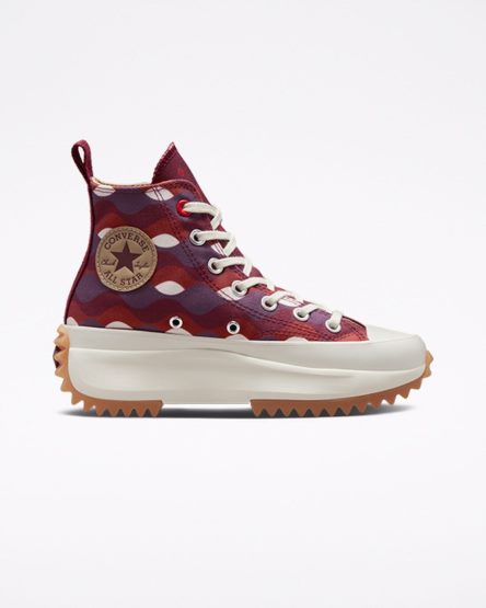 Dark Red / Khaki Converse Run Star Hike Twisted Classics High Top Women's Platform Shoes | XO73K94L1