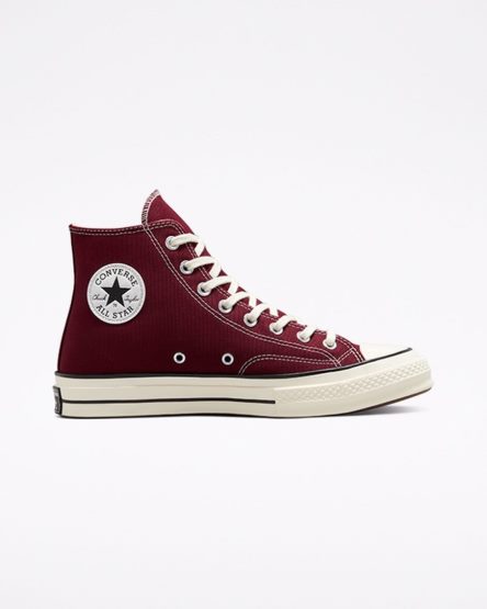 Deep Burgundy / Black Converse Chuck 70 Vintage Canvas Men's High Top Shoes | RZ8K37I14