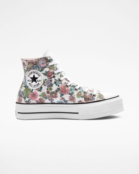 Flower Converse Chuck Taylor All Star Lift LTD Floral High Top Women's Platform Shoes | YQ95IL14K