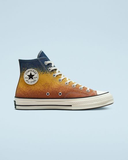 Gold Converse Chuck 70 Scatter Dye Men's High Top Shoes | VT5387L9K