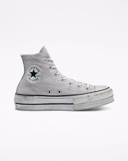 Grey Converse Chuck Taylor All Star Lift Smoked Canvas High Top Men's Platform Shoes | GQ359L8I4