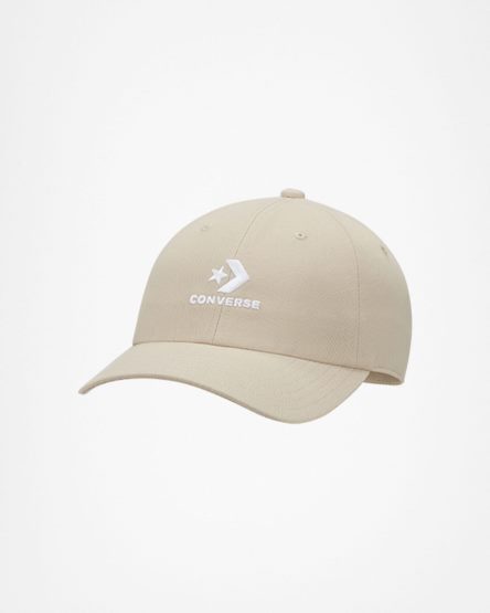 Grey Converse Logo Lock-Up Baseball Men's Hats | JIL5I1478