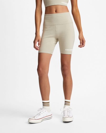 Grey Converse Wordmark Bike Women's Shorts | ZQ9345IL1