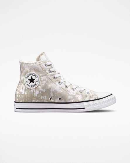 Grey / White / Black Converse Chuck Taylor All Star Dip Dye Women's High Top Shoes | UP4K19IL3