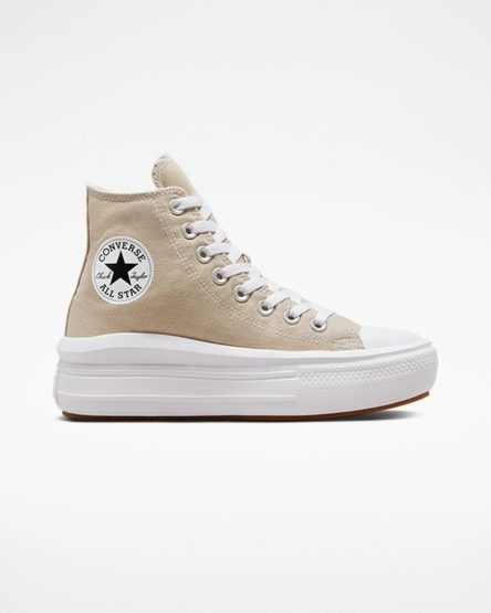 Grey / White / Grey Converse Chuck Taylor All Star Move High Top Women's Platform Shoes | VBKL38I91