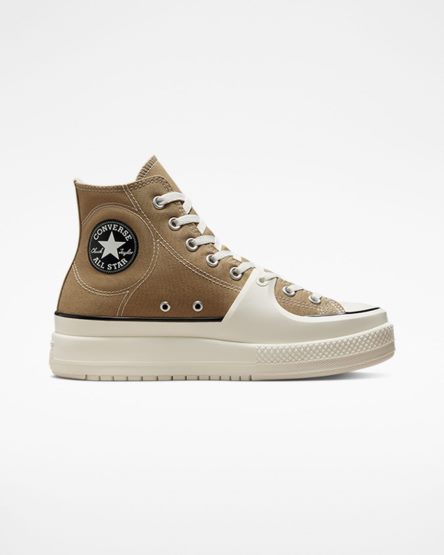 Khaki / Black Converse Chuck Taylor All Star Construct Men's High Top Shoes | PV915LK3I