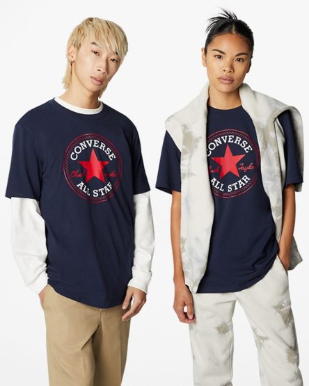 Obsidian Converse Go-To All Star Patch Standard Fit Men's T-Shirts | WZ8L349I5