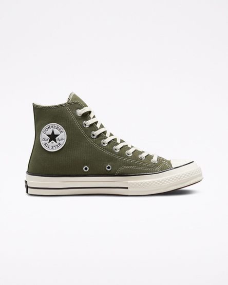 Olive / Black Converse Chuck 70 Canvas Men's High Top Shoes | ZBL1I7K83