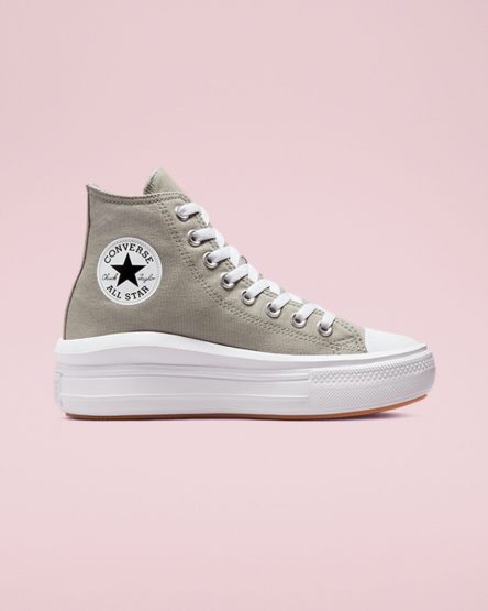 Olive / White Converse Chuck Taylor All Star Move High Top Women's Platform Shoes | PAK7451L9