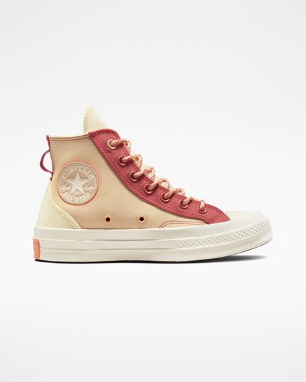 Orange Converse Chuck 70 Colorblock Overlay Women's High Top Shoes | LZL4K831I