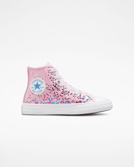 Orange Pink / Blue Converse Chuck Taylor All Star Encapsulated Glitter Girls' High Top Shoes | ML49L1I85