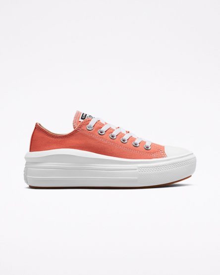 Orange / White Converse Chuck Taylor All Star Move Low Top Women's Platform Shoes | ZJL574I89