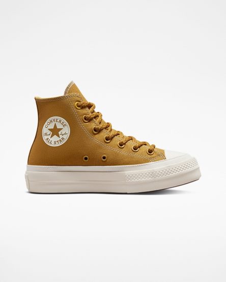 Orange / Yellow Converse Chuck Taylor All Star Lift Tonal Canvas High Top Women's Platform Shoes | PH7K8951L