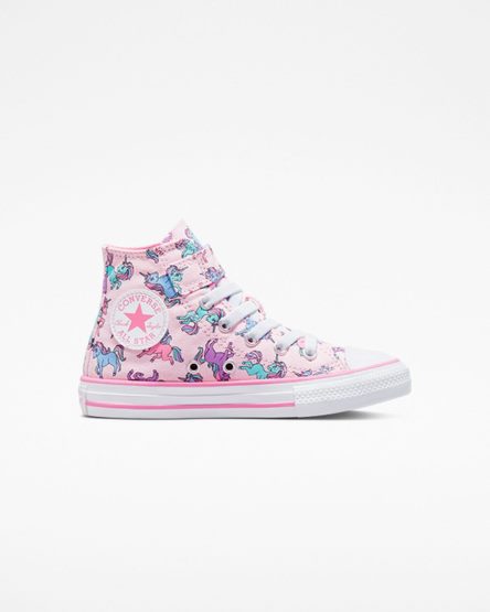 Pink / Blue Converse Chuck Taylor All Star Easy-On Unicorns Girls' High Top Shoes | CL4I759K3