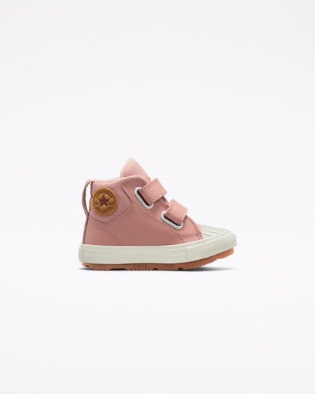 Pink Converse Chuck Taylor All Star Berkshire Boot Easy-On Leather Boys' High Top Shoes | MWKL31958