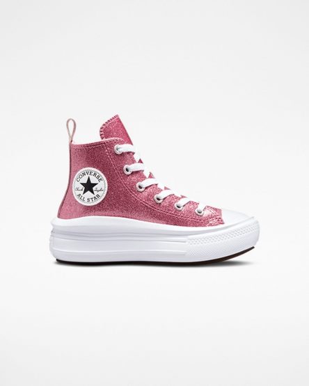 Pink / Purple / White Converse Chuck Taylor All Star Move Glitter High Top Girls' Platform Shoes | UV153K489