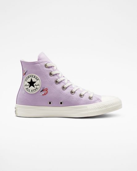 Purple / Black Converse Chuck Taylor All Star Butterfly Wings Women's High Top Shoes | ZG4KL5781